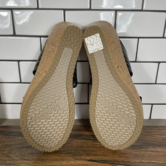 Skechers Beverlee Garden Picnic Womens Size 7 Shoes Black Luxe Foam Slide Sandal - Picture 8 of 13